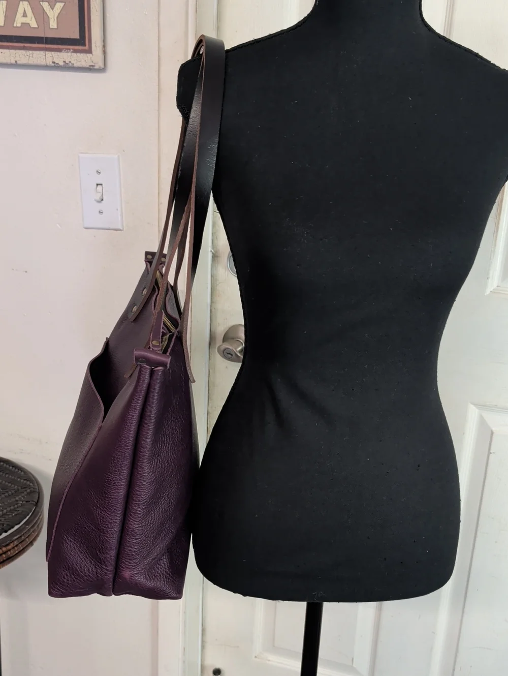 Portland Leather Plum Purple Shoulder Bag